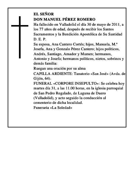 Don Manuel Pérez Romero