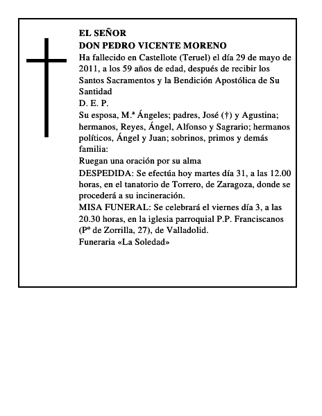 Don Pedro Vicente Moreno