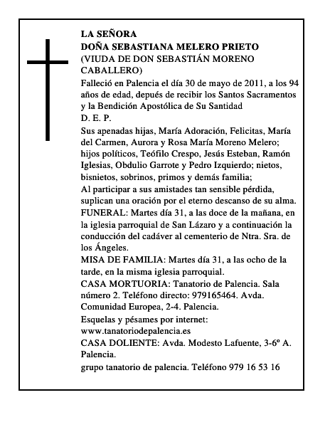 Doña Sebastiana Melero Prieto