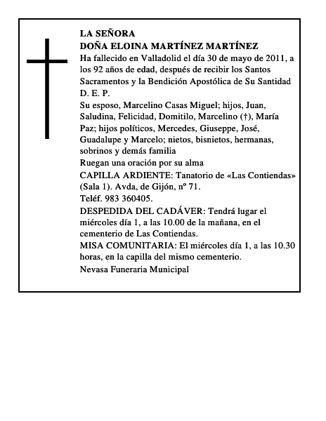 Doña Eloina Martínez Martínez