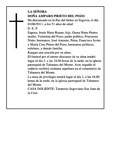 Doña Amparo Prieto del Pozo