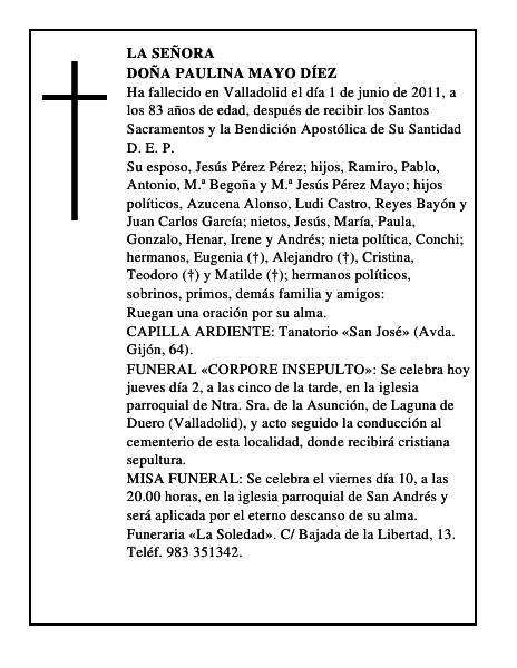 Doña Paulina Mayo Díez