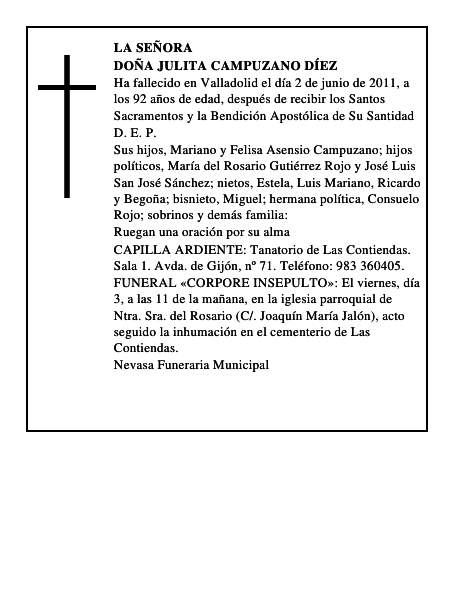 Doña Julita Campuzano Díez