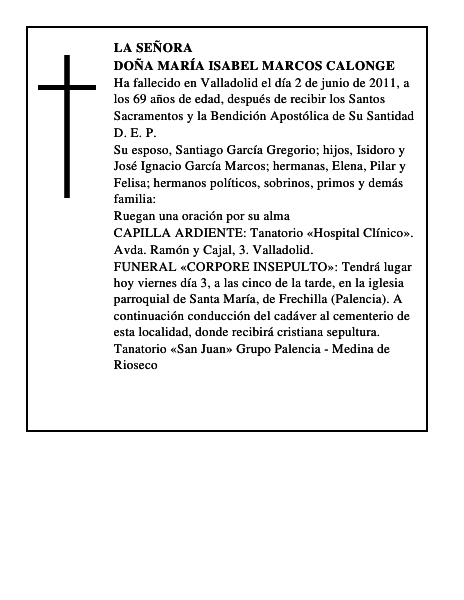 Doña María Isabel Marcos Calonge