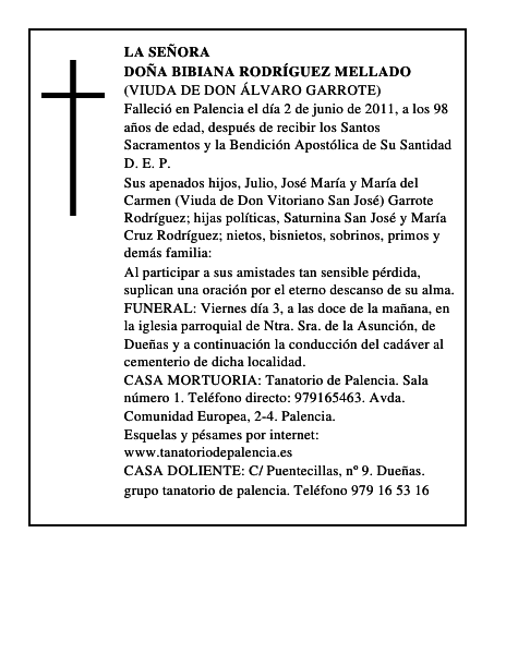 Doña Bibiana Rodríguez Mellado