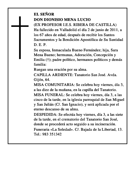 Don Dionisio Mena Lucio