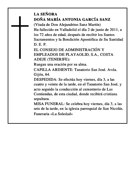 Doña María Antonia García Sanz