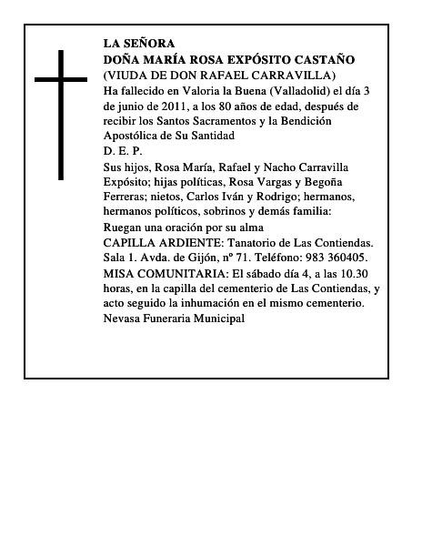 Doña María Rosa Expósito Castaño