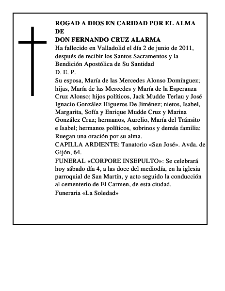 Don Fernando Cruz Alarma