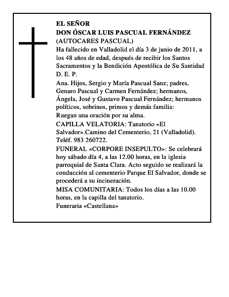 Don Óscar Luis Pascual Fernández