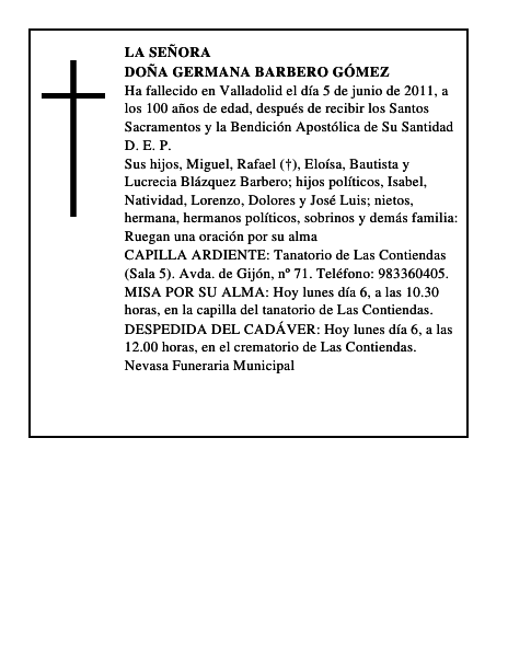Doña Germana Barbero Gómez