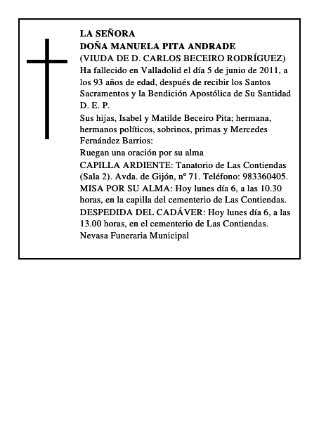Doña Manuela Pita Andrade