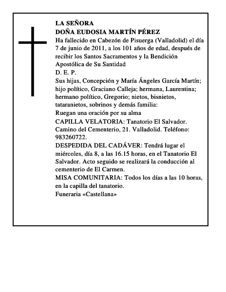 Doña Eudosia Martín Pérez