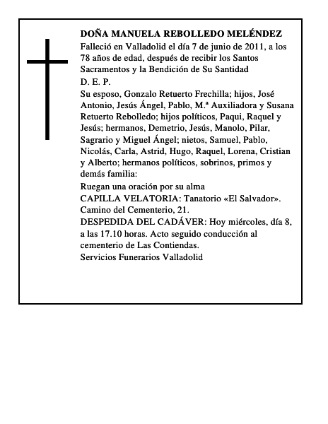 Doña Manuela Rebolledo Meléndez