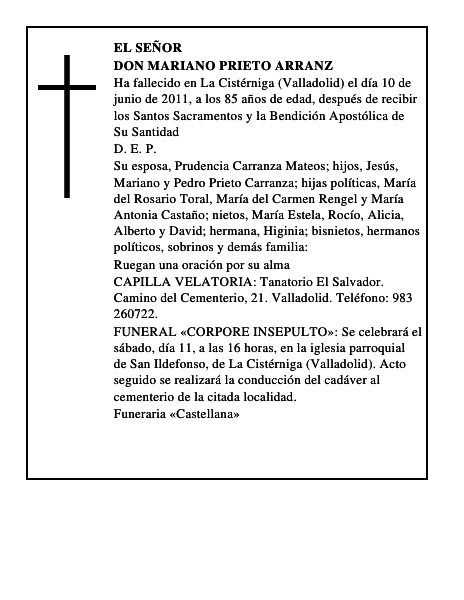 Don Mariano Prieto Arranz