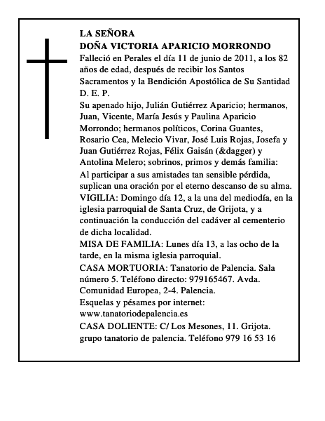 Doña Victoria Aparicio Morrondo