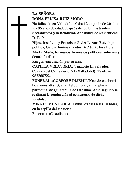 Doña Felisa Ruiz Moro