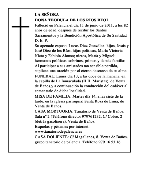 Doña Teódula de los Ríos Reol