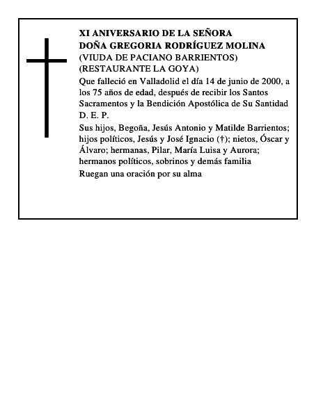 Doña Gregoria Rodríguez Molina