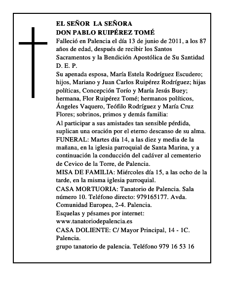 Don Pablo Ruipérez Tomé