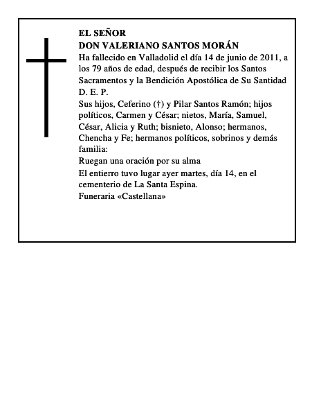 Don Valeriano Santos Morán