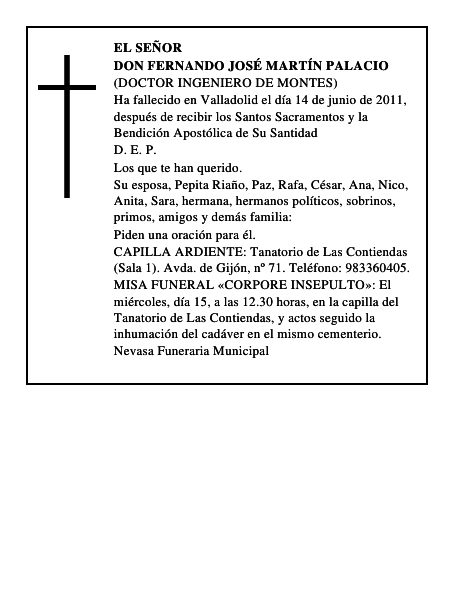 DON FERNANDO JOSE MARTIN PALACIO