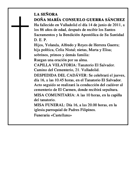 Doña María Consuelo Guerra Sánchez