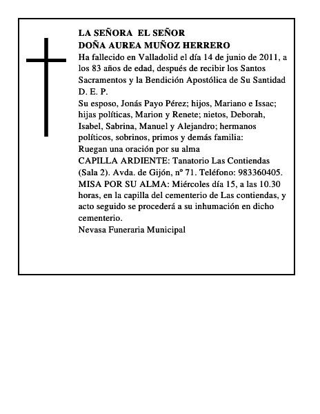 Doña Aurea Muñoz Herrero