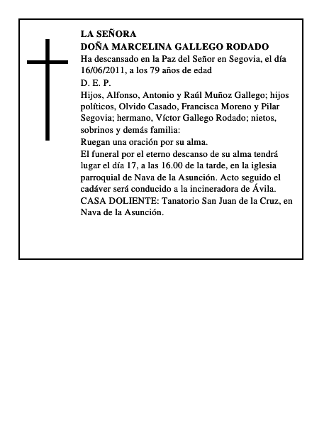 Doña Marcelina Gallego Rodado