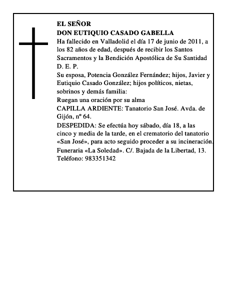 Don Eutiquio Casado Gabella