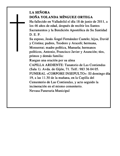 Doña Yolanda Mínguez Ortega