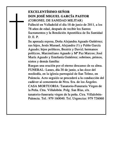 Don José Miguel García Pastor