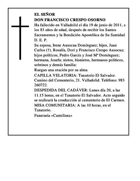 Don Francisco Crespo Osorno