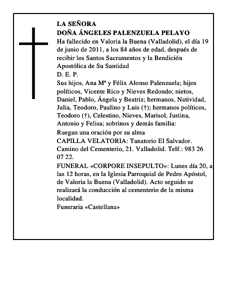 Doña Ángeles Palenzuela Pelayo
