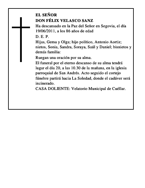 Don Félix Velasco Sanz