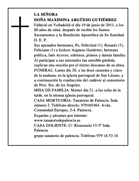 Doña Maximina Argüeso Gutiérrez