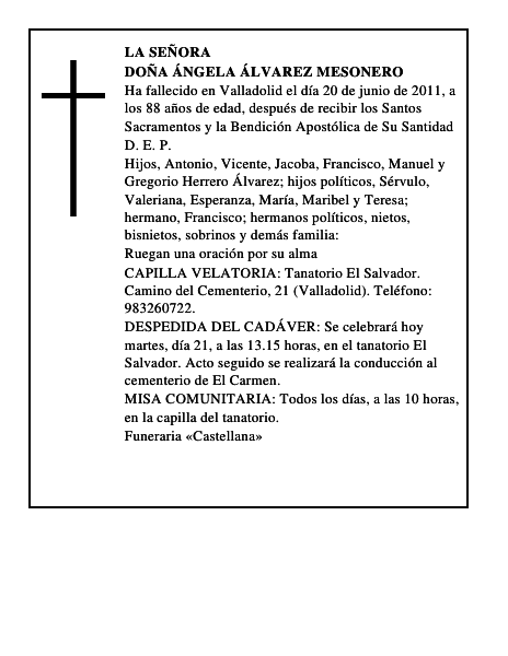 Doña Ángela Álvarez Mesonero