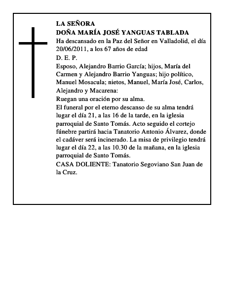 Doña María José Yanguas Tablada