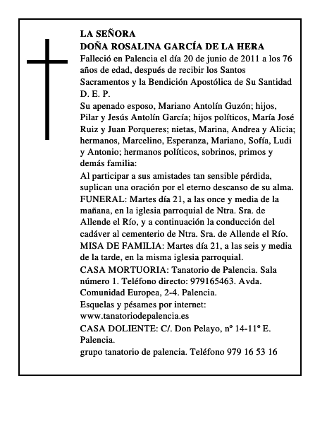 Doña Rosalina García de la Hera