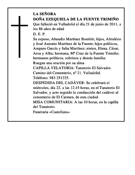 Doña Ezequiela de la Fuente Trimiño