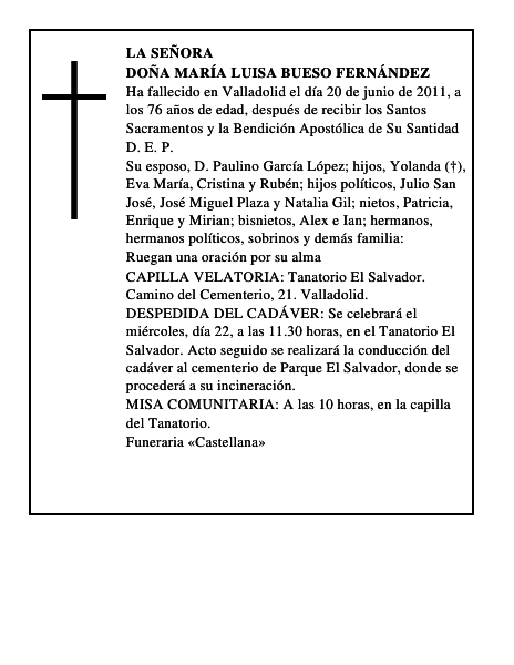 Doña María Luisa Bueso Fernández