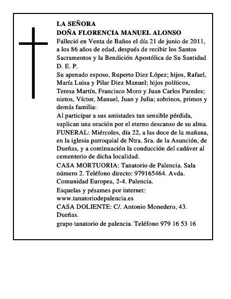 Doña Florencia Manuel Alonso
