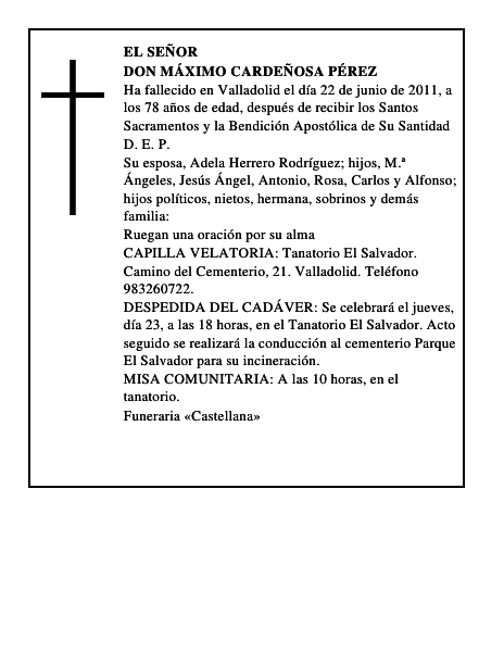 Don Máximo Cardeñosa Pérez