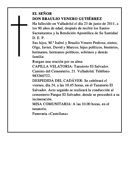 Don Braulio Venero Gutiérrez