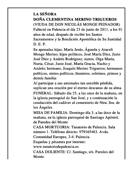 Doña Clementina Merino Trigueros