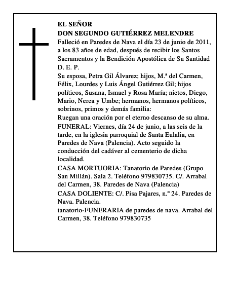 Don Segundo Gutiérrez Melendre