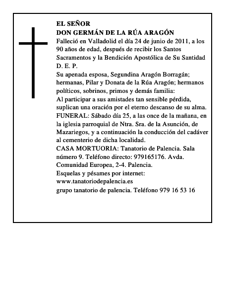 Don Germán de la Rúa Aragón