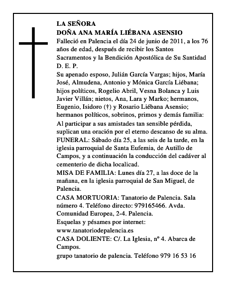 Doña Ana María Liébana Asensio