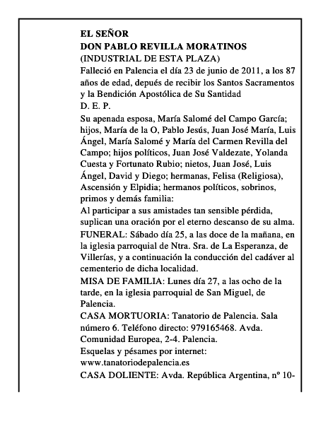 Don Pablo Revilla Moratinos