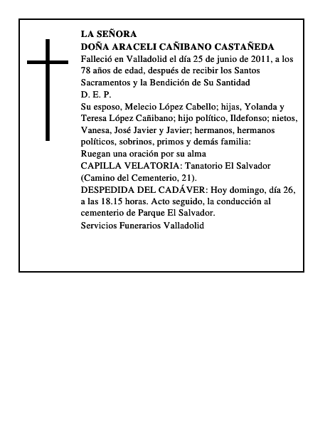 Doña Araceli Cañibano Castañeda